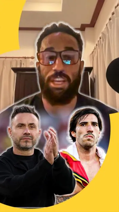 Andros Townsend with Roberto De Zerbi & Sandro Tonali
